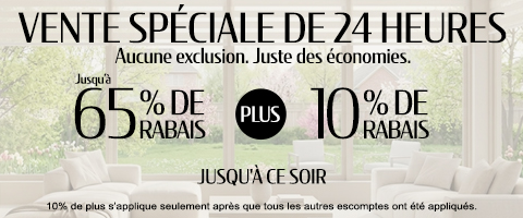 50% + 28% de rabais supplémentaire sur tout