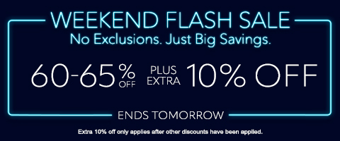 60-65% off everything + extra 10% off