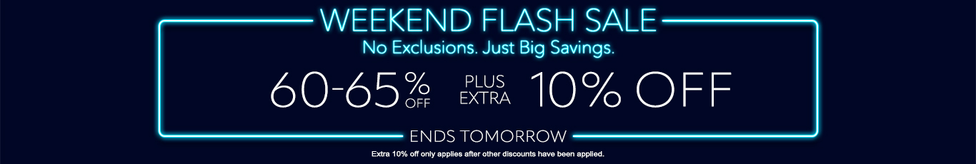 60-65% off everything + extra 10% off