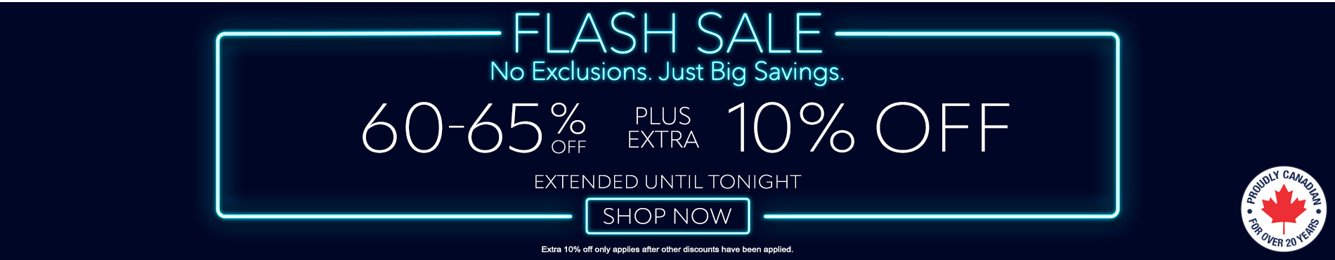 60-65% off everything + extra 10% off