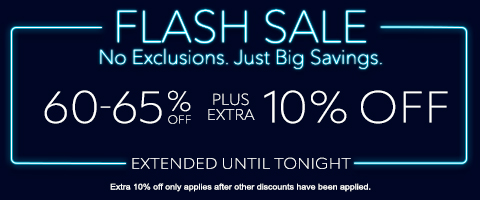 60-65% off everything + extra 10% off