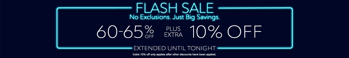 60-65% off everything + extra 10% off