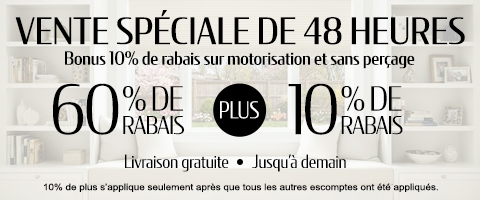 60% + 10% de rabais supplémentaire sur tout