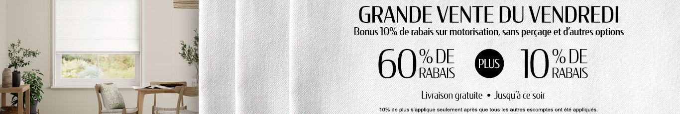 jusqu'à 60% + 10% de rabais supplémentaire sur tout