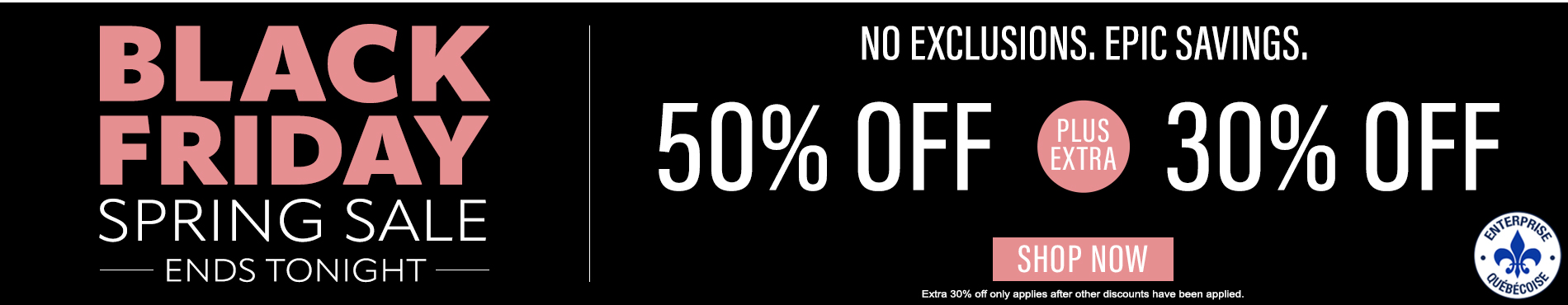 50% off everything + 30% off