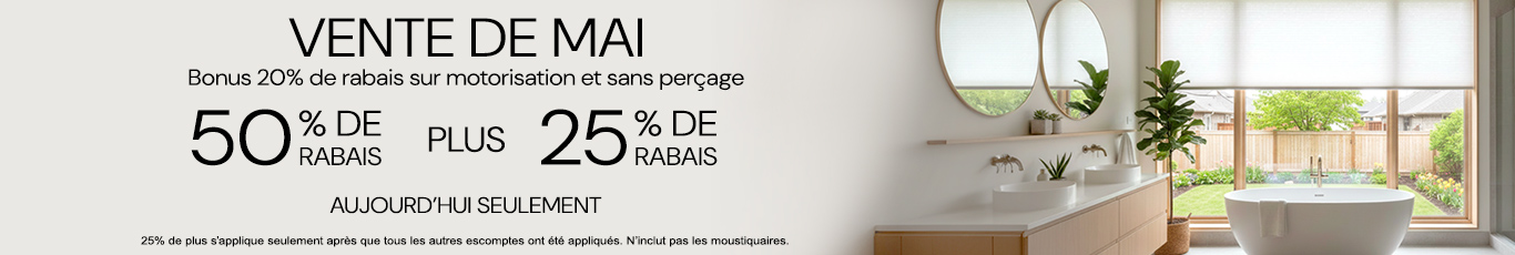50% + 25% de rabais supplémentaire
