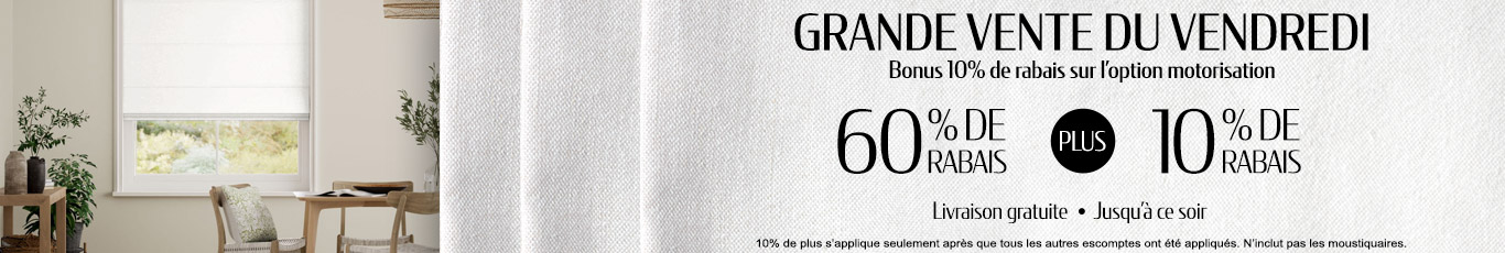 jusqu'à 60% + 10% de rabais supplémentaire sur tout