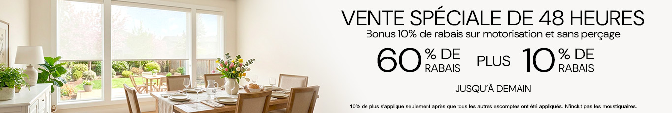 60% + 10% de rabais supplémentaire sur tout
