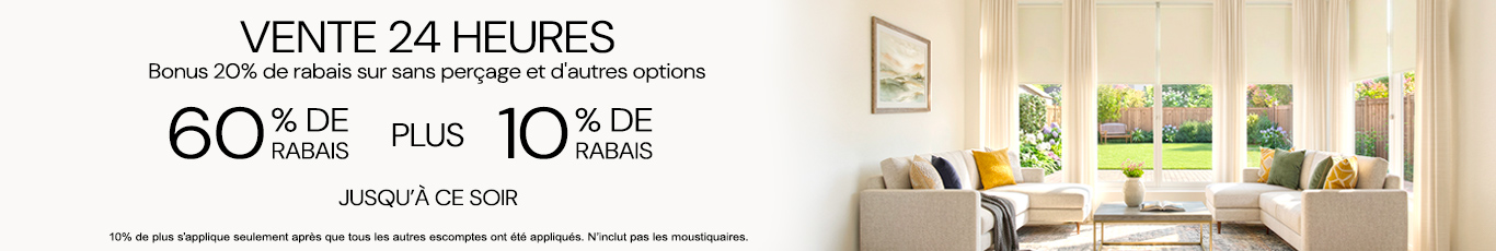 60% + 10% de rabais supplémentaire sur tout