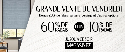 60% + 10% de rabais supplémentaire sur tout