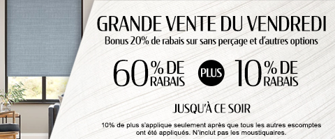 60% + 10% de rabais supplémentaire sur tout