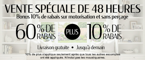 60% + 10% de rabais supplémentaire sur tout