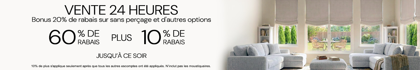 60% + 10% de rabais supplémentaire sur tout