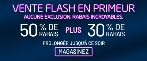 50% de rabais sur tout + 30% de rabais