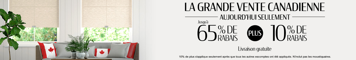 Jusqu'à 65% + 10% de rabais supplémentaire sur tout