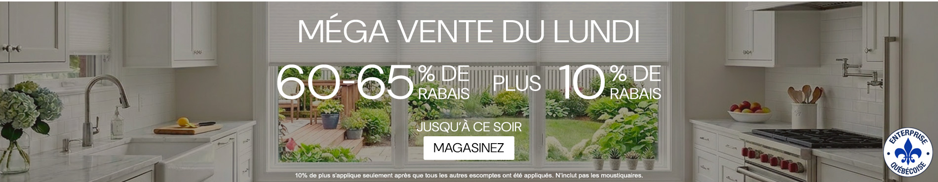 60-65% de rabais sur tout + 10% supplémentaire