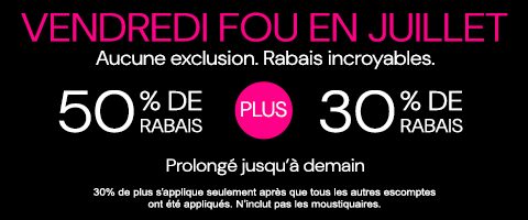 50% de rabais sur tout + 30% de rabais