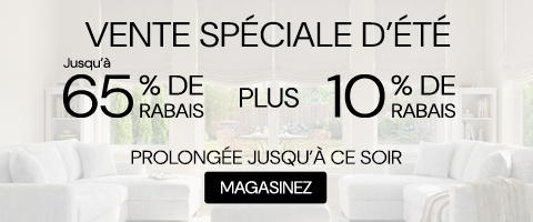Jusqu'à 65% + 10% de rabais supplémentaire sur tout
