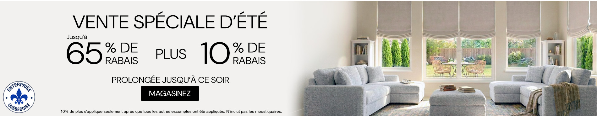 Jusqu'à 65% + 10% de rabais supplémentaire sur tout