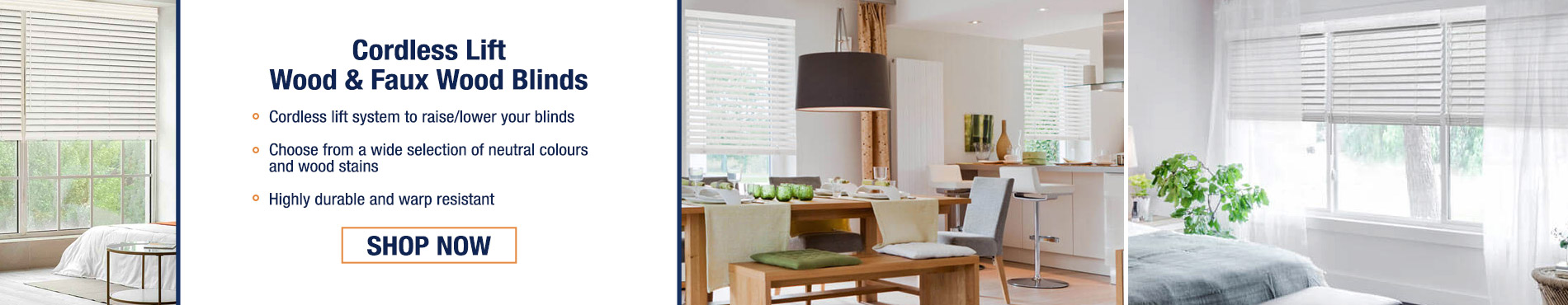 Operational wood and faux wood blinds