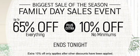 Up to 65% off everything + 10% off