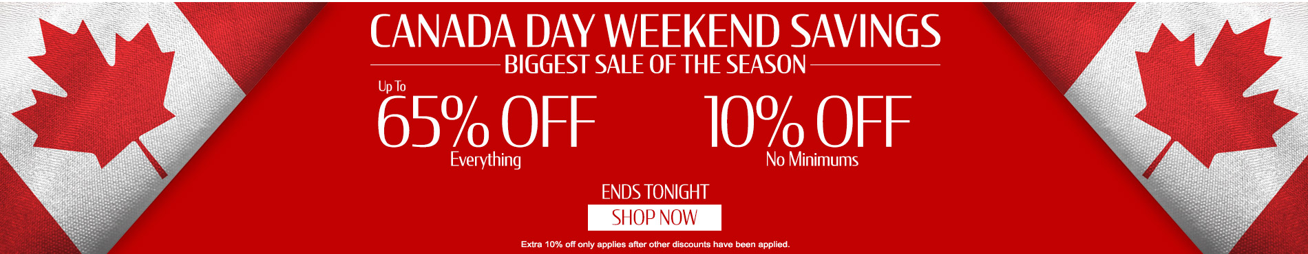 Up to 65% off everything + 10% off