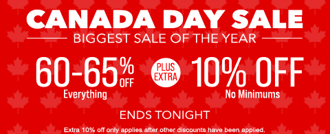 60-65% off everything + extra 10% off
