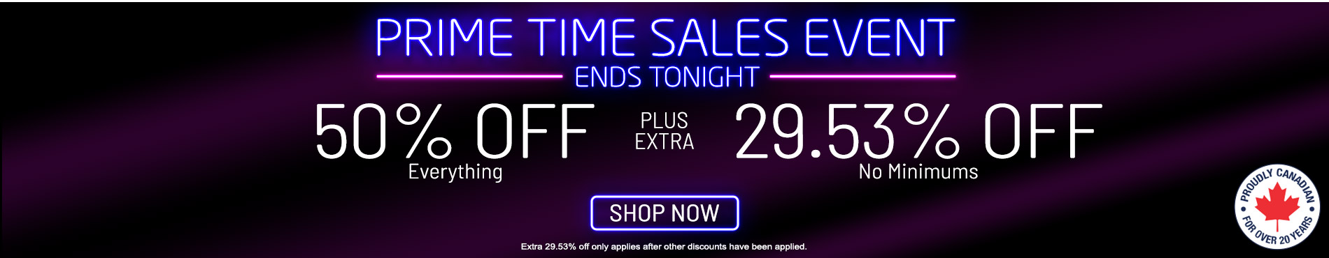 50% off everything + 29.53% off