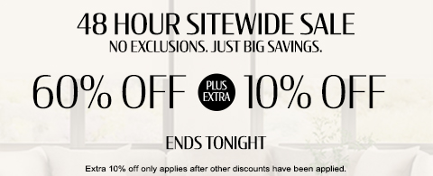 60% off everything + extra 10% off most popular blinds