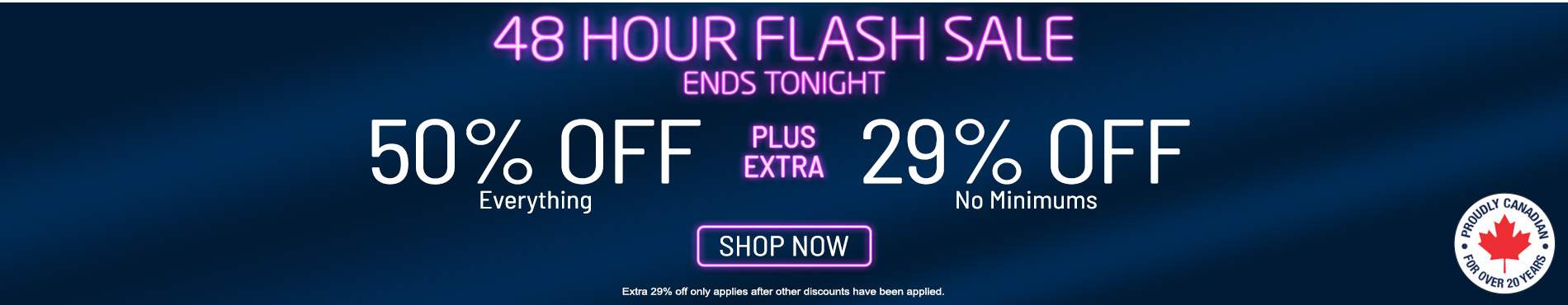 50% off everything + 29% off