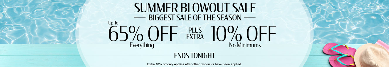 Up to 65% off everything + 10% off 