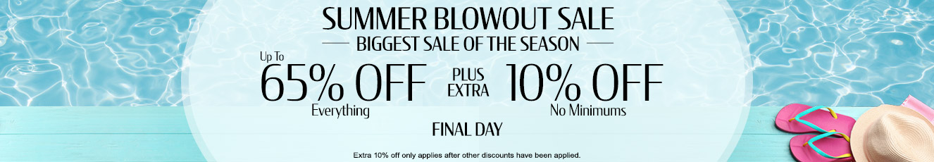 Up to 65% off everything + 10% off 