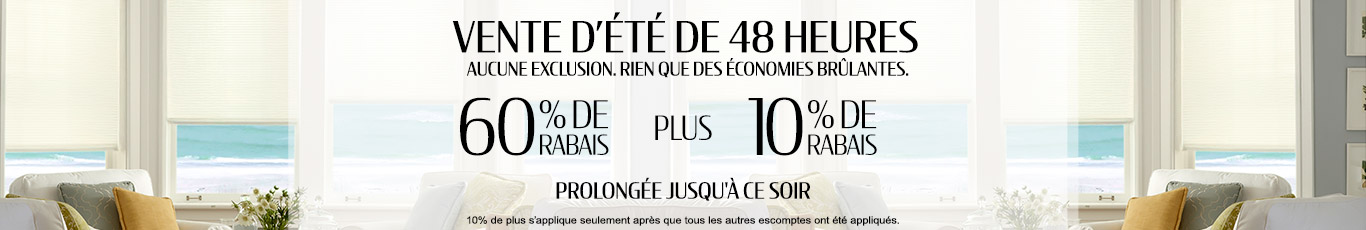 60% + 10% de rabais supplémentaire sur tout
