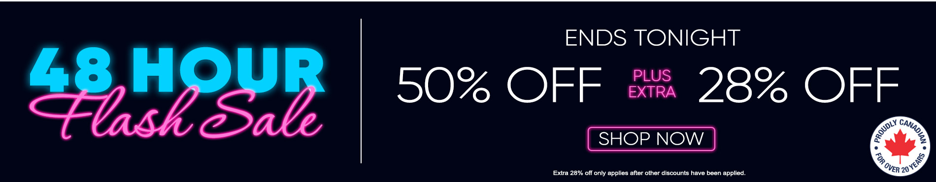 Save 50% + extra 28% on everything