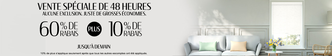 60% + 10% de rabais supplémentaire sur tout