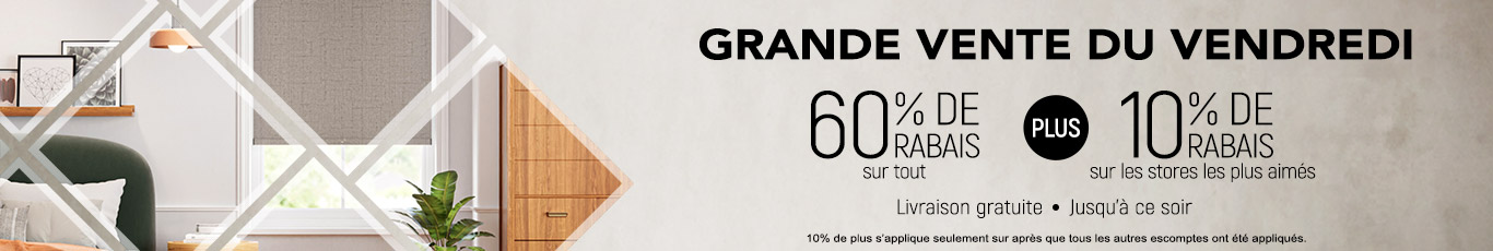 60% de rabais sur tout + 10% supplémentaire sur les stores les plus aimés