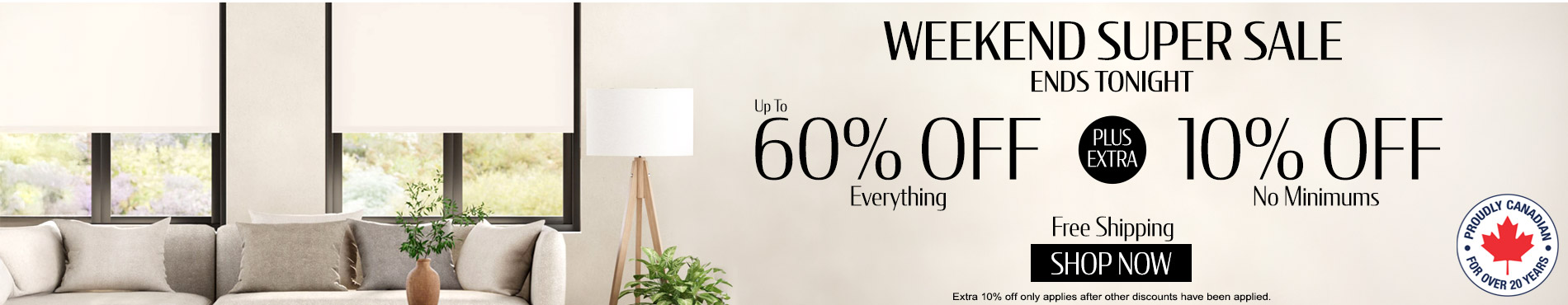 Save up to 60% + extra 10% on everything