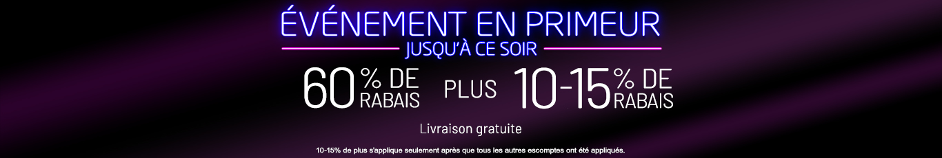 60% + 10 - 15% supplémentaire sur tout