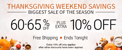 60-65% off everything + extra 10% off