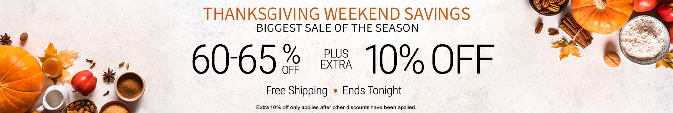 60-65% off everything + extra 10% off
