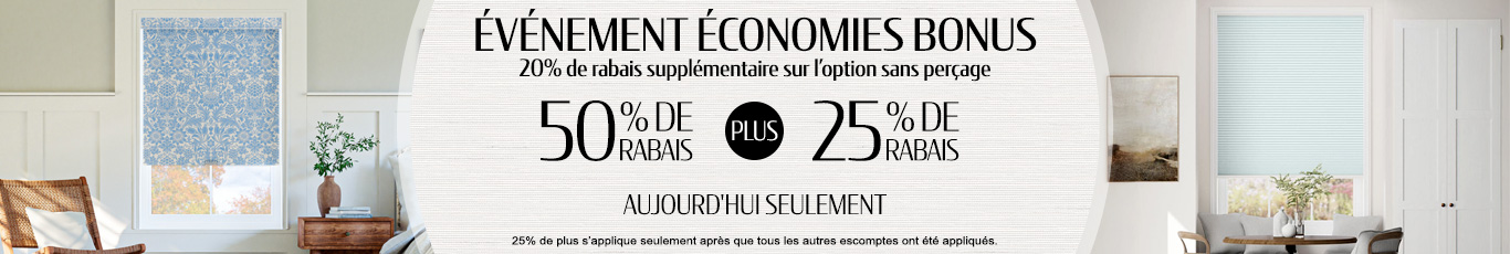 50% + 25% de rabais supplémentaire