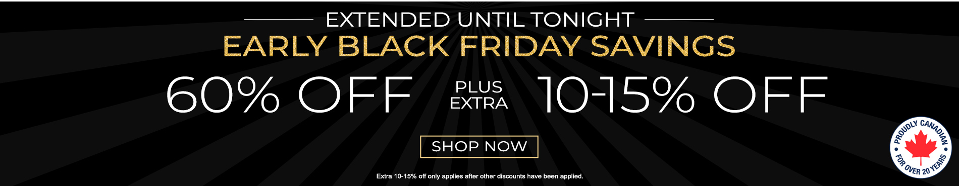 60% off everything + extra 10 - 15% off everything