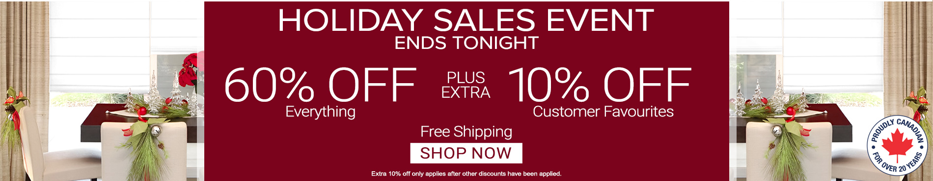 60% off everything + extra 10% off customer favourites