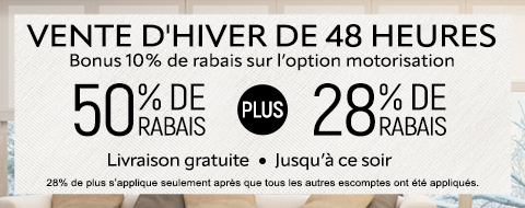 50% + 28% de rabais supplémentaire sur tout