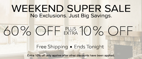 60% + extra 10% off everything