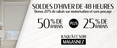 50% de rabais sur tout + 25% de rabais