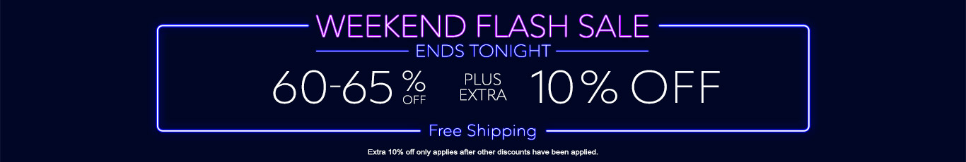 60-65% off everything + extra 10% off