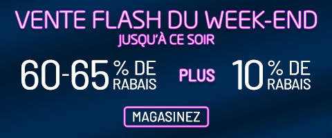 60-65% de rabais sur tout plus 10% supplémentaire