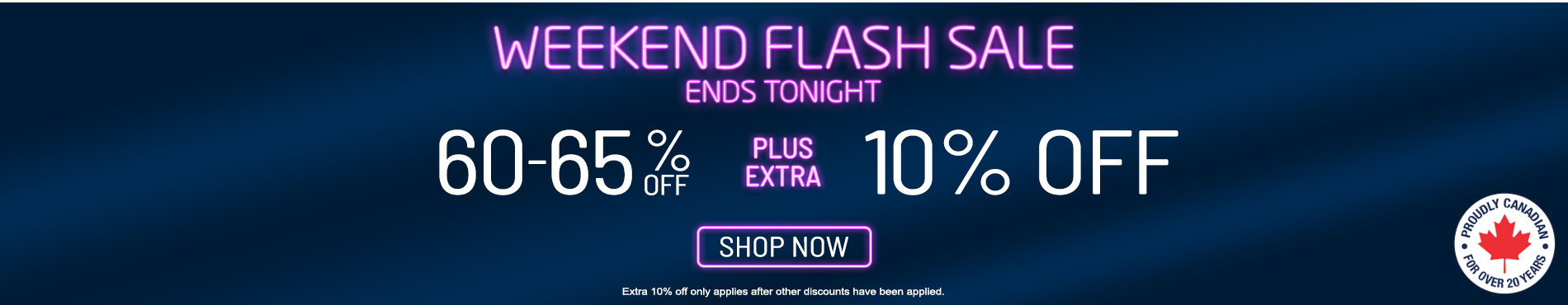 60-65% off everything + extra 10% off