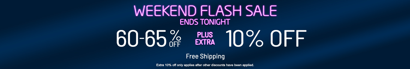 60-65% off everything + extra 10% off